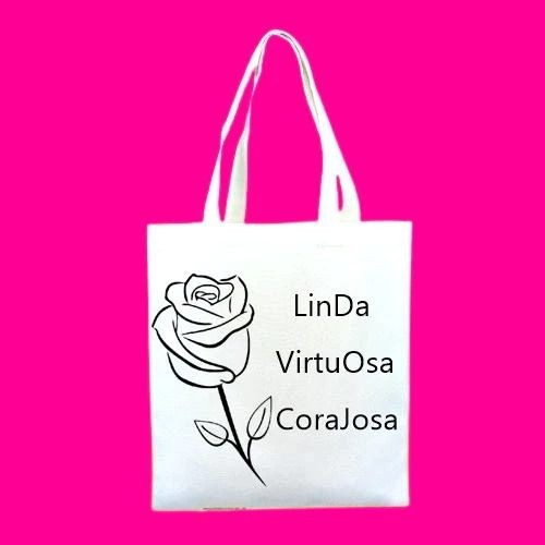 Kit 3 Unid. Bolsa Ecobag Oxford Sacola Dia da Mulher Presenteia Lembrança Especial Toque de Amor