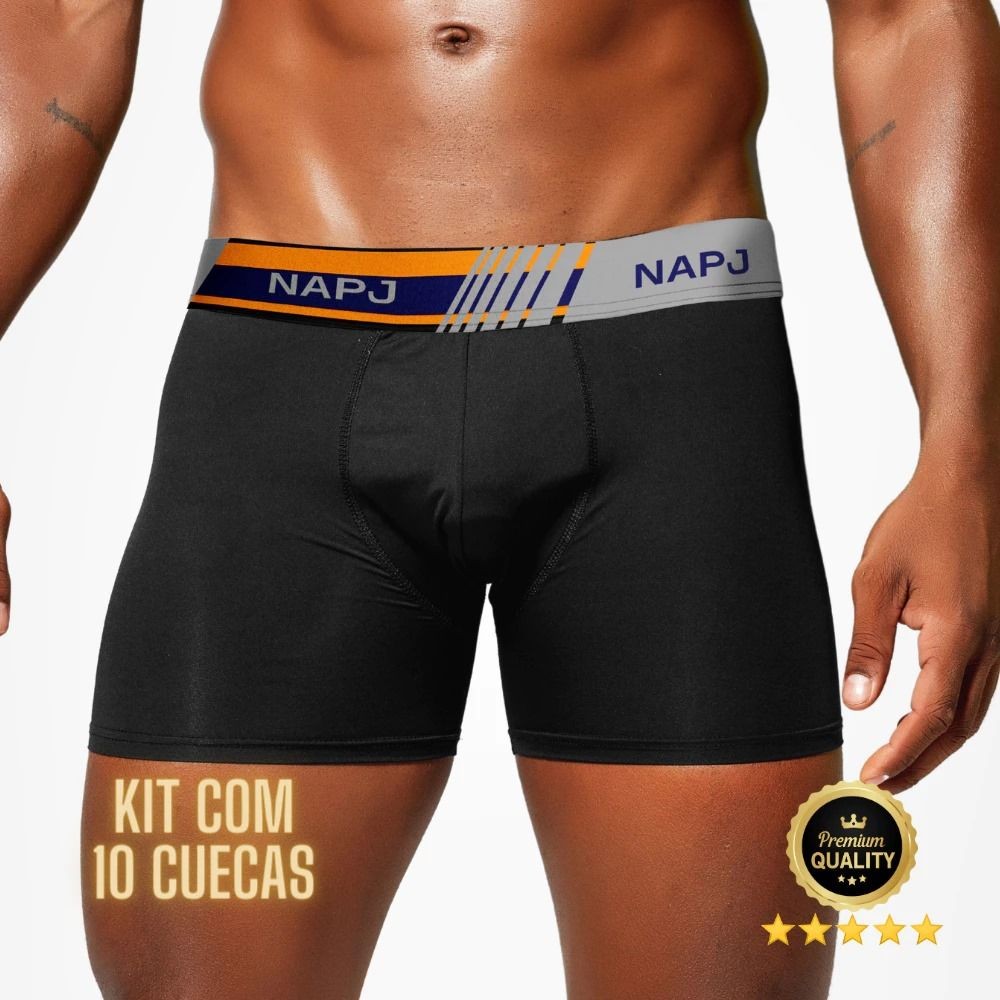 Kit 10 cuecas boxer masculino Microfibra Confortável Lisas