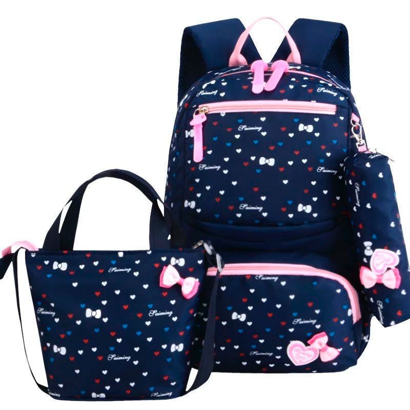 3pcs/mochila escolar para meninas adolescentes mochila horizontal para estudantes 1GKE