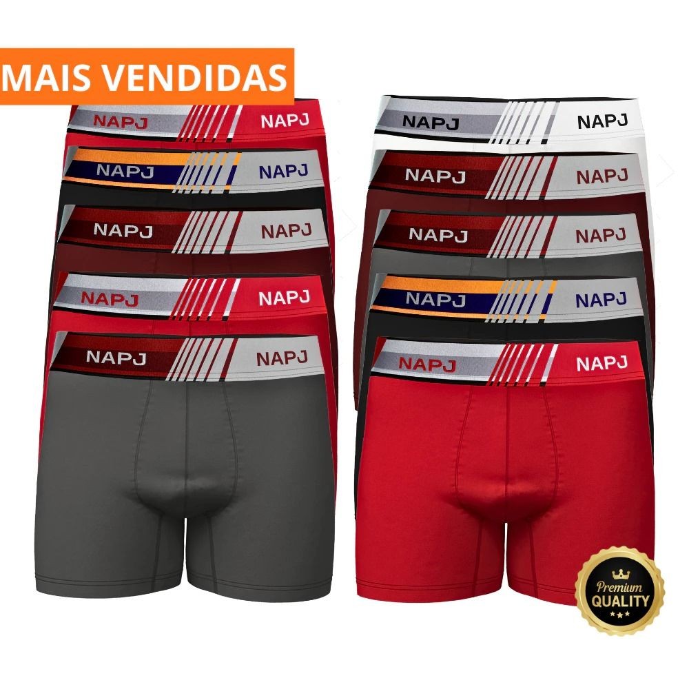 Kit 10 Cuecas Boxer Masculinas Adulto Microfibra